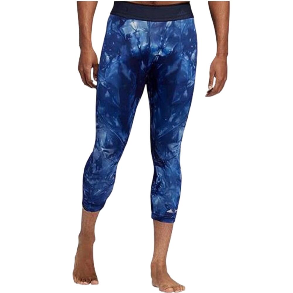 Adidas Men’s Alphaskin Parley Compression 3/4 Tights XL Blue Workout Running